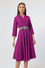 Female Pleated Midi Dress