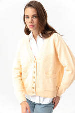 Women'S Gold Button Knitwear Cardigan