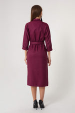 Midi Dress With Female Cruiser Collar