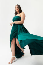 Woman One Shoulder Big Size Satin Evening Dresses & Graduation Dress