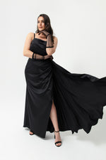 Woman One Shoulder Big Size Satin Evening Dresses & Graduation Dress