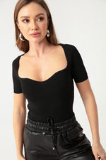 Woman Short Sleeve Knitwear Blouse