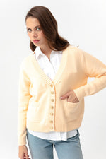 Women'S Gold Button Knitwear Cardigan