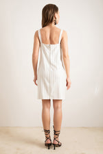 Woman Striped Dress With Thick Strap