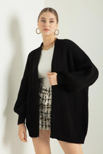 Woman Oversize Striped Knitwear Cardigan