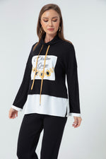 Female Front Printed Knitting Sweatshirt