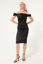 Midi Evening Dress With Women Stone Hanger