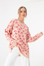 Women'S Bow Patterned Knitwear Sweater