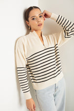 Women Zipper Long Sleeve Knitwear Sweater