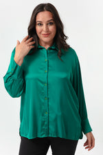 Woman Big Size Satin Shirt