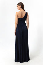 Woman One Shoulder Slip Long Evening Dress