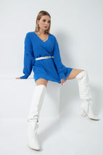 Woman V -Neck Knitwear Dress