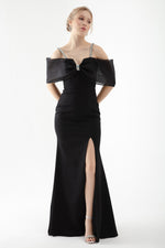 Women Stone Handled Long Fısh Dress Dress