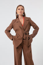 Female Accessories Detailed Striped Jacket