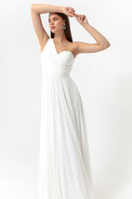 Woman One Shoulder Slip Long Evening Dress