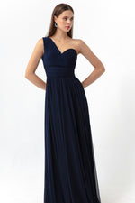Woman One Shoulder Slip Long Evening Dress
