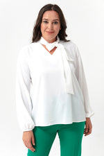 Women'S Scarf Binding Big Size Blouse