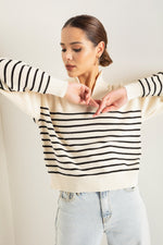 Women Zipper Long Sleeve Knitwear Sweater