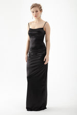 Woman Sitting On The Body Woven Lined Bright Stone Stylish Evening Dress