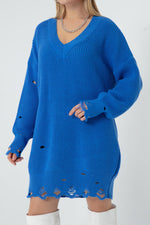 Woman V -Neck Knitwear Dress