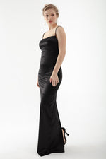 Woman Sitting On The Body Woven Lined Bright Stone Stylish Evening Dress