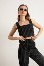 Female Striped Crop Blouse