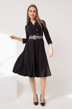 Female Pleated Midi Dress