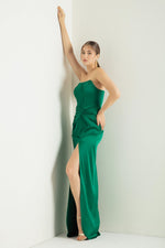 Woman Cruve Lined Woven Corset Detailed Satin Long Evening Dress