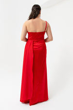 Woman One Shoulder Big Size Satin Evening Dresses & Graduation Dress