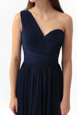 Woman One Shoulder Slip Long Evening Dress