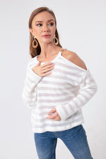 Women'S Silvery Knit Blouse