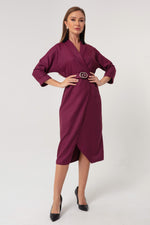 Midi Dress With Female Cruiser Collar