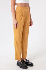 Female Gold Button Striped Pants