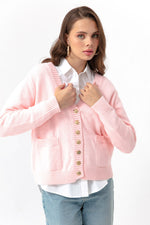 Women'S Gold Button Knitwear Cardigan