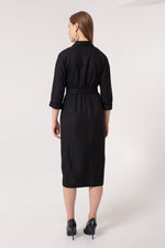 Midi Dress With Female Cruiser Collar