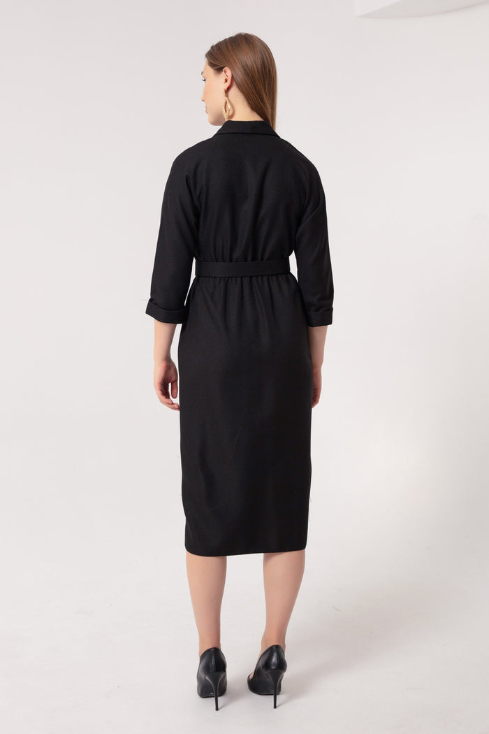 Midi Dress With Female Cruiser Collar