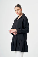 Frilly Shirt Black Dress