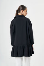 Frilly Shirt Black Dress