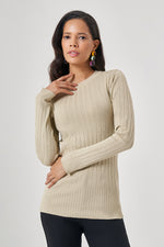 Roving Detailed Knitwear Stone Tunic