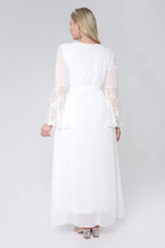 Young Plus Size Ruffled Chiffon Evening Dress PNR5275