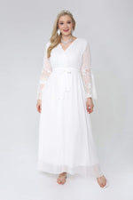Young Plus Size Ruffled Chiffon Evening Dress PNR5275