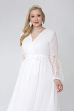 Young Plus Size Ruffled Chiffon Evening Dress PNR5275