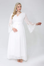 Young Plus Size Ruffled Chiffon Evening Dress PNR5275