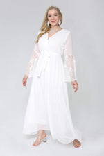 Young Plus Size Ruffled Chiffon Evening Dress PNR5275