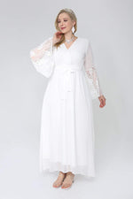 Young Plus Size Ruffled Chiffon Evening Dress PNR5275