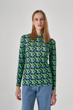 Graphic Printed Green Sandy Blouse