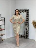 Velvet Payet Jacket Dress - Gold