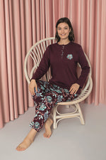 Women's Pajama Set Mother Interlok Lower Shawl Pattern Cotton Seasonal W30042259