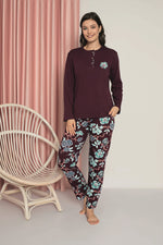 Women's Pajama Set Mother Interlok Lower Shawl Pattern Cotton Seasonal W30042259