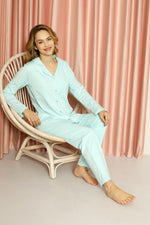 Women's pajama set interlok scores buttoned cotton seasonal W20512278